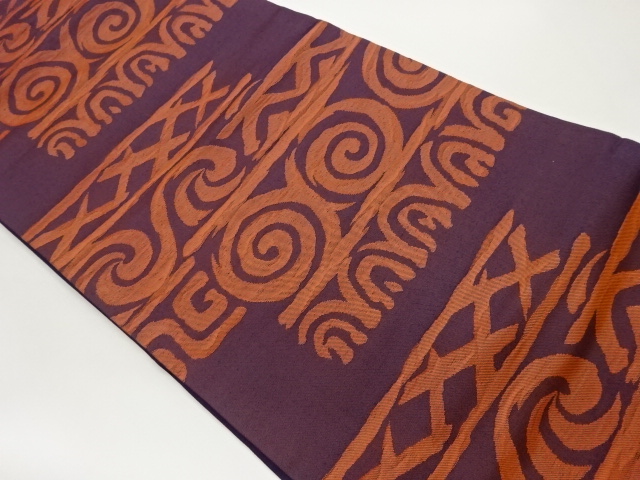 抽象模様織出し名古屋帯